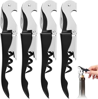 4 Stück Kellnermesser, 3-in-1 Flaschenöffner, Korkenzieher Edelstahl, Weinöffner für Sommelie…