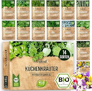 BIO Kräuter Samen Set – 14 Sorten Kräutersamen aus biologischem Anbau, samenfestes Bio Saatgut,…