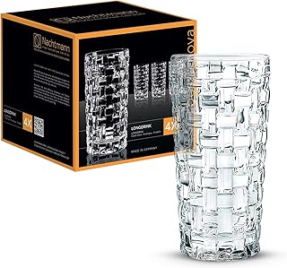 Nachtmann Longdrinkgläser, 4-teiliges Set, 399 ml, Bossa Nova, 92075, Cocktailgläser aus Krista…