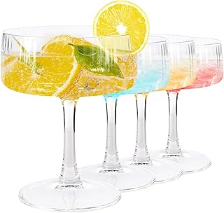 Haayymo Martini-Gläser, Kristall-Coupe-Gläser, 226.8 g, Cocktailgläser, 4er-Set, große und au…
