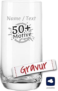 LEONARDO Daily Trinkglas/Wasserglas mit Gravur personalisiert/Namen Text Motiv, Glas graviert als…