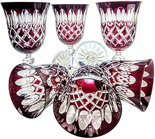 Kristall Weingläser Set – 220 ml, rubinrot, handgefertigt – 6er Set Weingläser, perfekt fü…