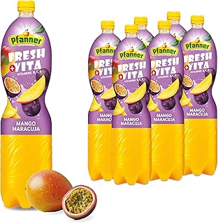 Pfanner Mango Maracuja Fruchtgetränk (6 x 1,5 l) – 10 % Fruchtgehalt – exotisches Getränk im …