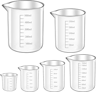 Messbecher Set 6 Stück Measuring Cups, Messbecher 25ml 50ml 100ml 150ml 250ml 500ml, Präzisions…