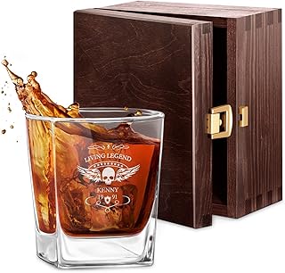Maverton Whisky Glas – 250 ml – Whiskyglas mit Gravur – mit Namen und Datum – personalisierte Ges…