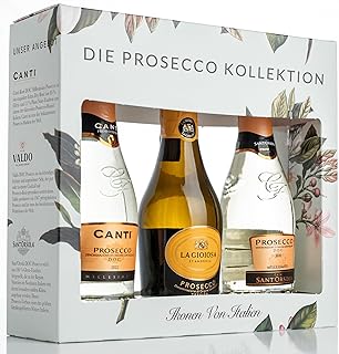 Die Prosecco Kollektion – eine Geschenkbox mit Canti, Valdo & Sant’Orsola – 3 x 20 cl Flaschen
