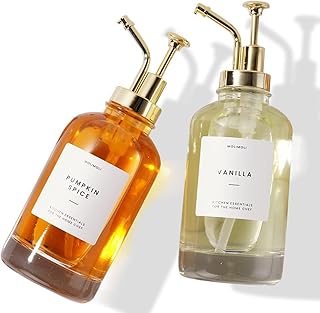 Molimoli Sirupspender für Kaffeebars, Glas-Sirupflasche mit Pumpe, 479.1 g 500ml, 2er Set, Gold …