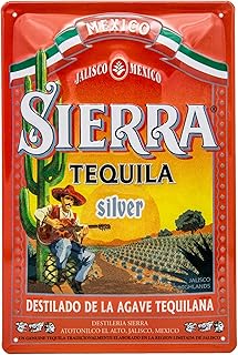 Retro Tequila Blechschild – Shots Mexiko Bar Deko Schild – hochwertig geprägtes Stahlblech – 3D …