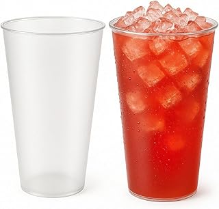 Commerline 100 Stück Cocktailbecher, 470ml Mehrweg Trinkbecher, Wiederverwendbare Cocktailgläse…