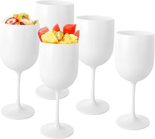 ASelected 5 Stück Plastik Weingläser 450 ML Weingläser Kunststoff Gläser Sektgläser Plastik …