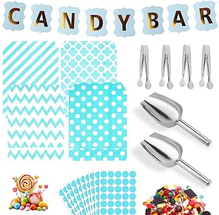 110stück Candy Bar Zubehör,Enthält 100 Candy Bar Tüten Und 4 Zuckerzangen Mit Runder Spitze, …