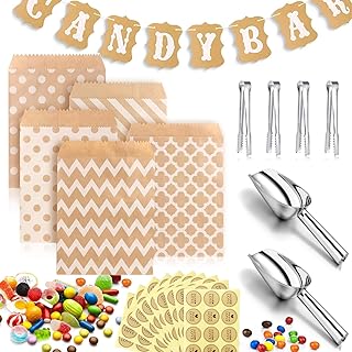 Candy Bar Zubehör Deko 67Stk Candybar Zubehör Set Enthält 50Stk Candybar Tüten 10 Sticker 4St…